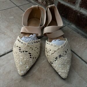 SHEIN Cream Crochet Flats- NEVER BEEN WORN (similar to a size 6)